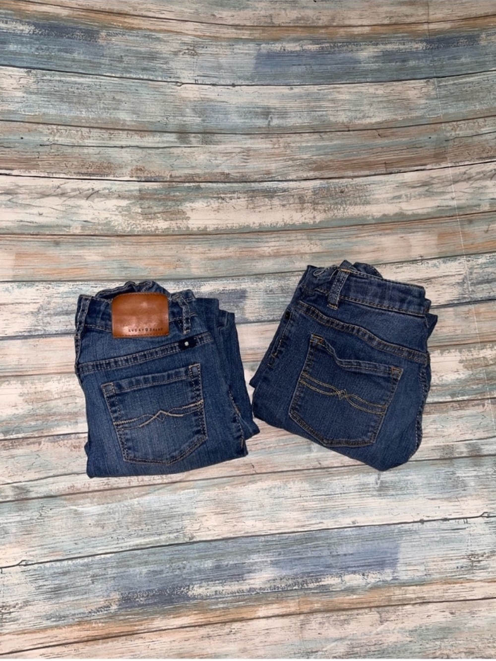 Lucky Brand Girls Size 10 Jeans Bundle Zoe Skinny Elastic Waist 2 Pair